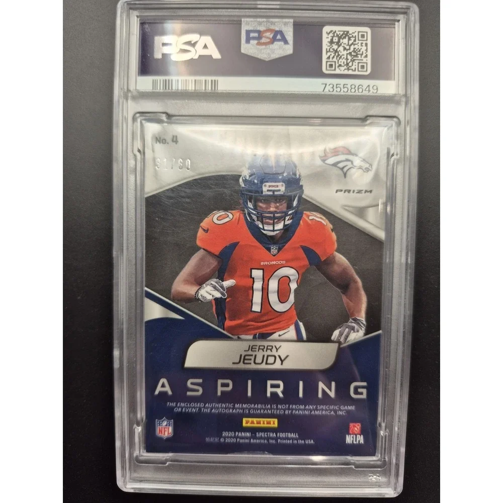 2020 Spectra Jerry Judy #4 Aspiring Patch Autographs Hyper /60 (RC) (AU)Broncos